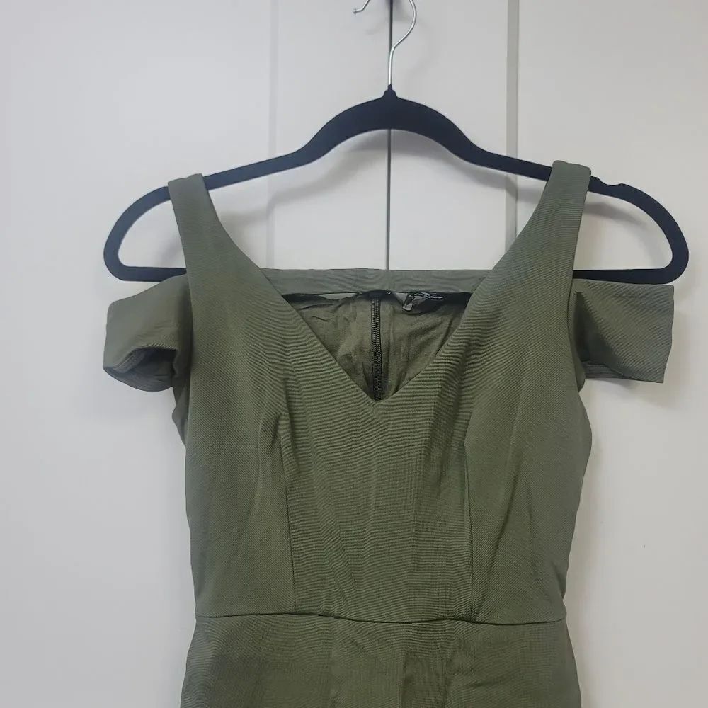 Bebe Bodycon Olive Green Dress, XSmall - Picture 4 of 8